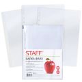 Папки-файлы перфорированные, А4, STAFF, комплект 100 шт., гладкие , "Яблоко", 30 мкм, 224917